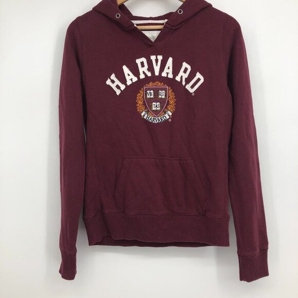 Harvard League Burgundy Women's Academy Applique Hooded Sweatshirt S - Picture 14 of 15